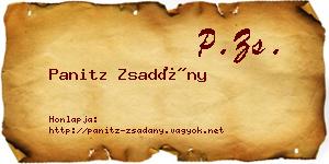 Panitz Zsadány névjegykártya